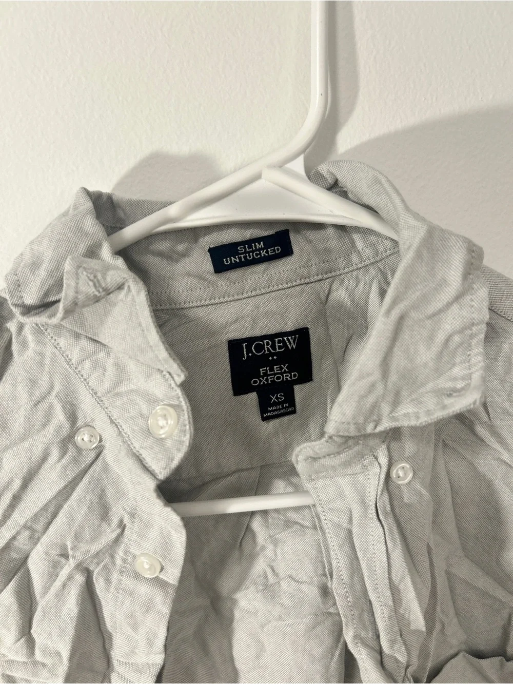 J. Crew Men's Lightweight Button-Up Shirt Jacket in Light Gray